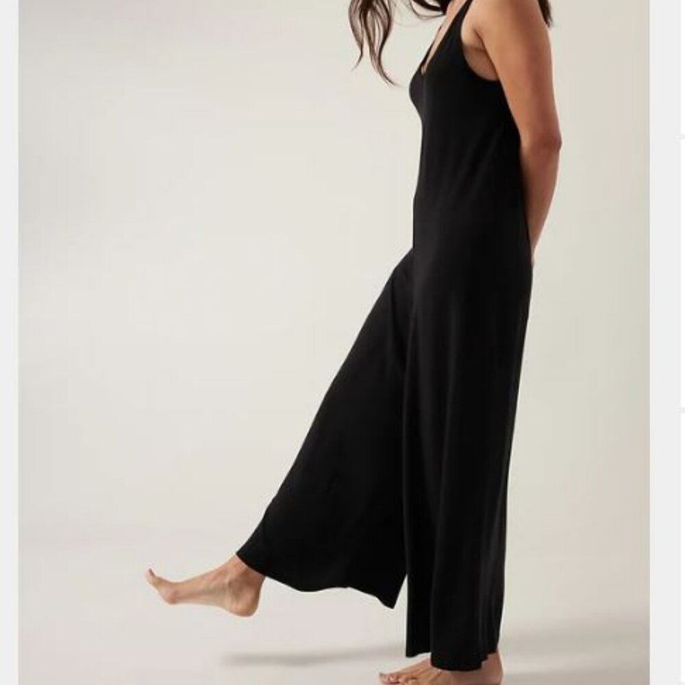 Athleta Black Nighttime Bliss Sleep Romper Jumpsuit Lingerie PJ XS - Picture 3 of 5